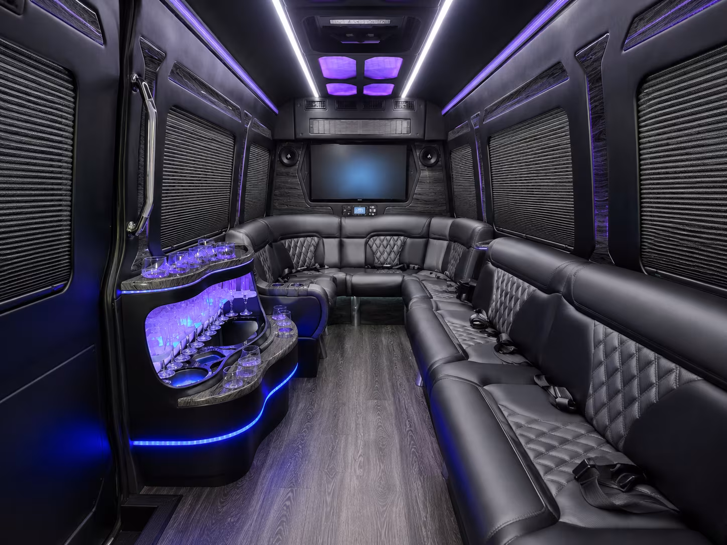 everett 30 passenger party bus inside